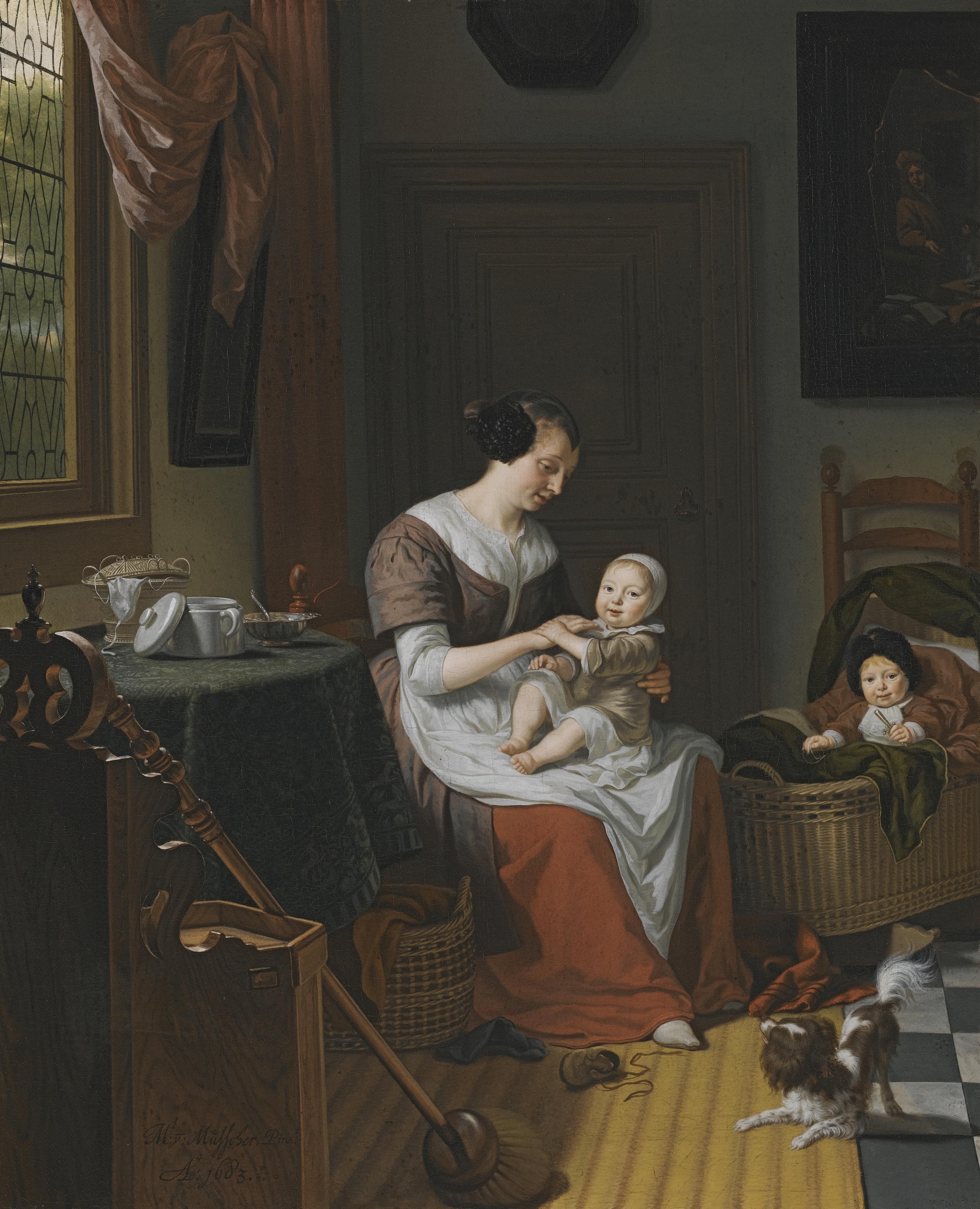 Michiel_van_Musscher_-_An_interior_scene_with_Eva_Visscher